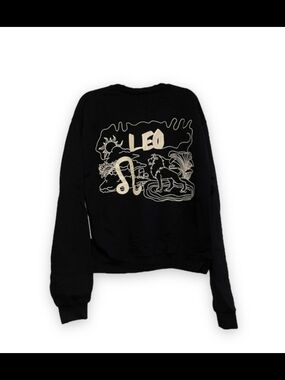 Good American Black Sweatshirt with Cream Tag Detail